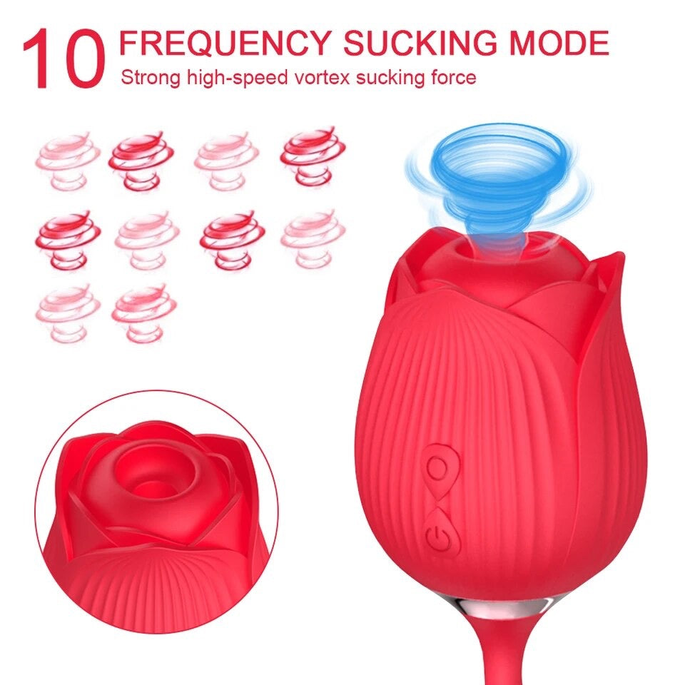 Triple Ecstasy: 3-in-1 Rose Toy Vibrator