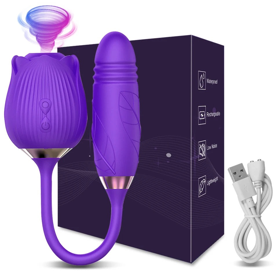 Triple Ecstasy: 3-in-1 Rose Toy Vibrator