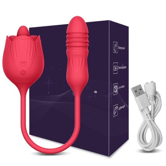 Roseate Ecstasy: 3-in-1 Rose Licking Toy